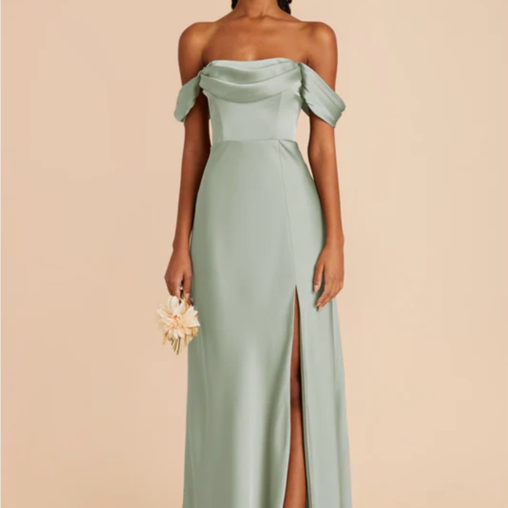 Elegant Off-Shoulder Sage Green Dress